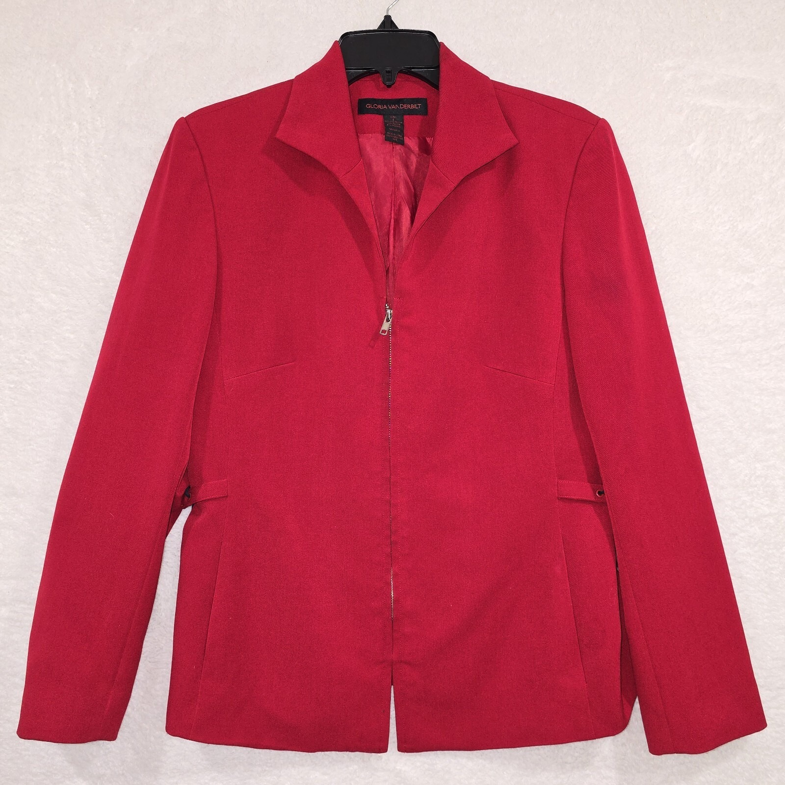 Gloria Vanderbilt Sport Zip-Up Jacket Women's Size 8 Long Sleeve Red Blazer